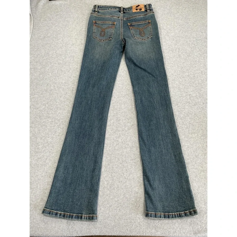 White Fox Wait For No One Flare‎ Jeans Mid Vintage Blue High Rise XS NEW